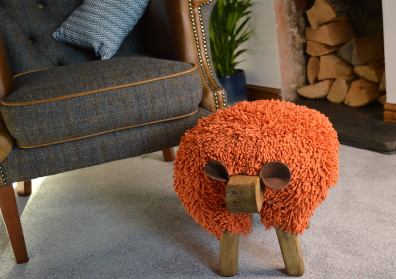 Dark Grey Ewemoo Sheep Footstool