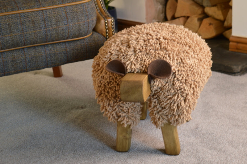 Dark Grey Ewemoo Sheep Footstool