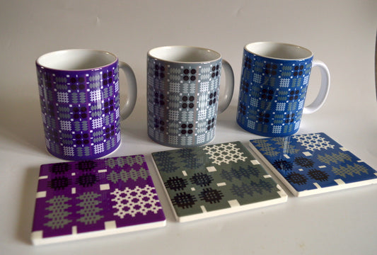 Welsh Tapestry Mugs & Coaster Set