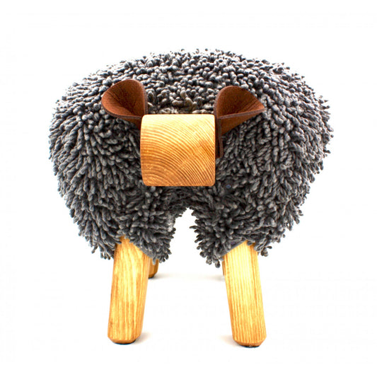 Dark Grey Ewemoo Sheep Footstool