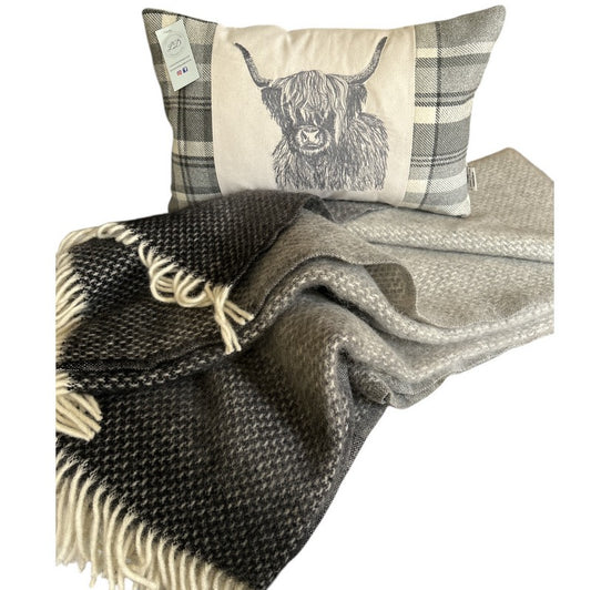 Soft Grey Wool Throw