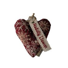 Load image into Gallery viewer, Nadolig Llawen Red Heart Hanging Cushion
