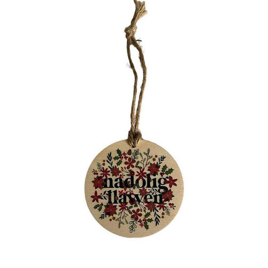 Nadolig Llawen Wooden Christmas Decoration