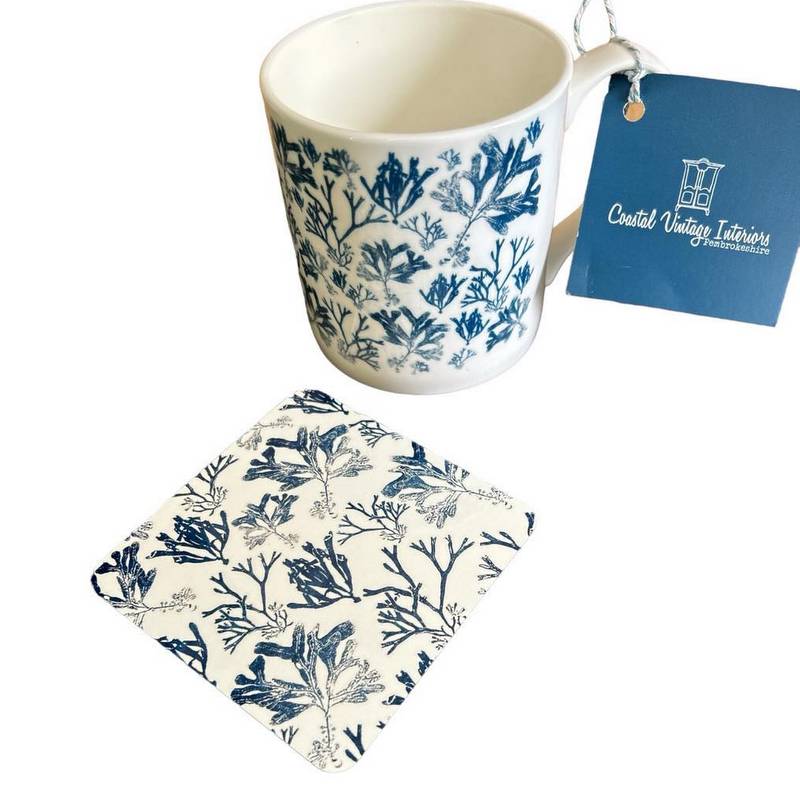 Coastal Design Blue China Mug – Pembrokeshire Creations & Beyond