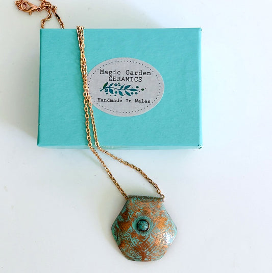 Copper & Porcelain Necklace