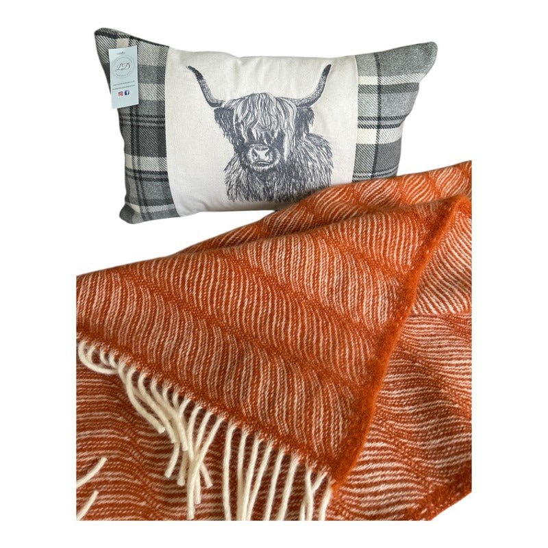 Burnt Orange Wool Throw