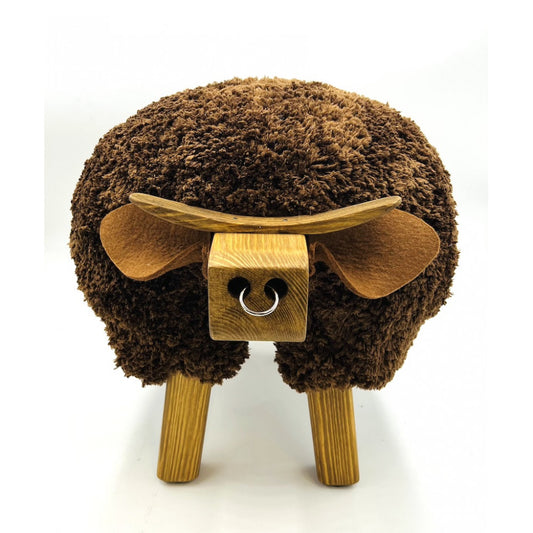 Brown Ewemoo Bull Footstool