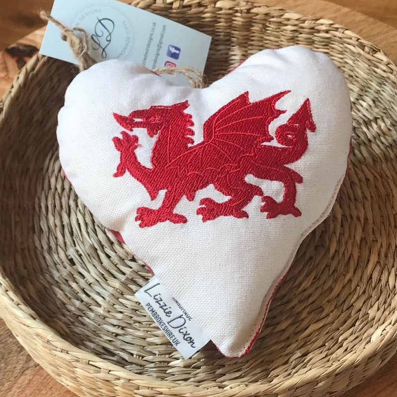 Welsh Dragon Hanging Heart