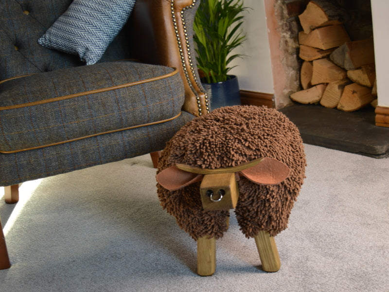 Walnut Ewemoo Sheep Foot Stool