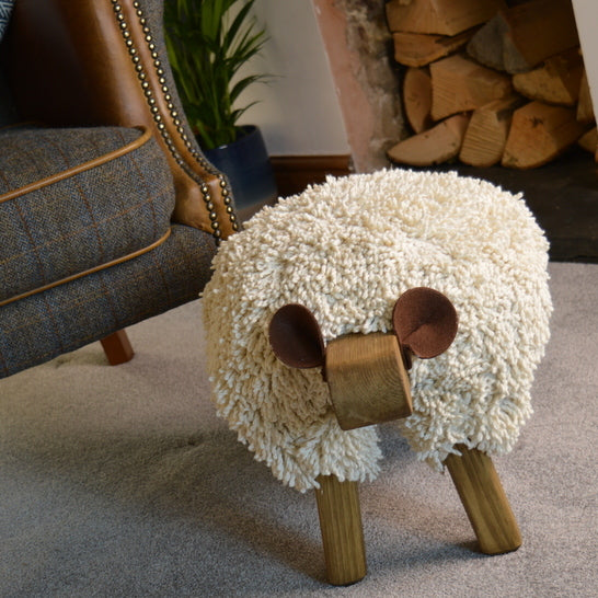 Ivory Ewemoo Sheep Foot Stool