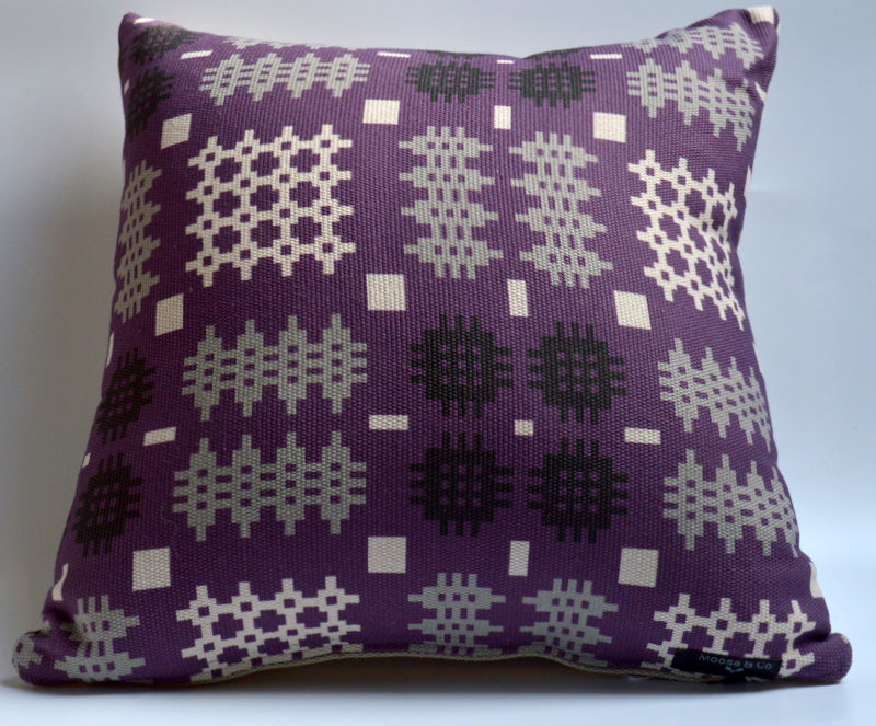 Purple Welsh Tapestry Design Cushion
