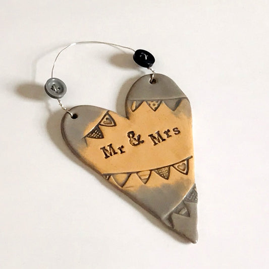 Mr & Mrs Ceramic Heart