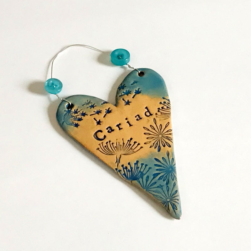 Cariad Ceramic Hanging Heart