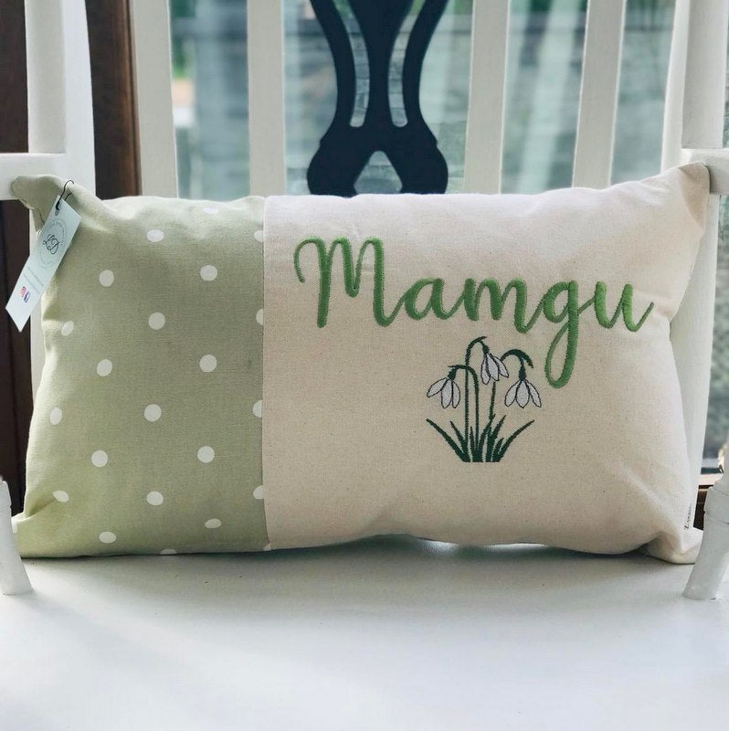 Mamgu Snowdrop Cushion