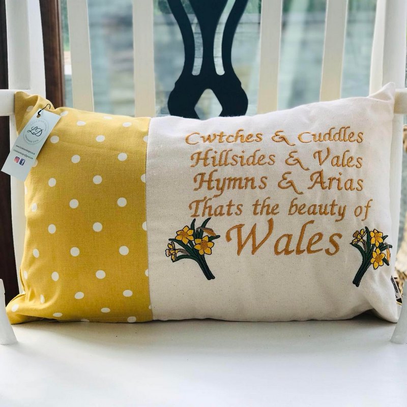 That's The Beauty of Wales Mustard Cushion